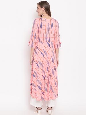 printed flared kurta - 16810426 - Standard Image - 3