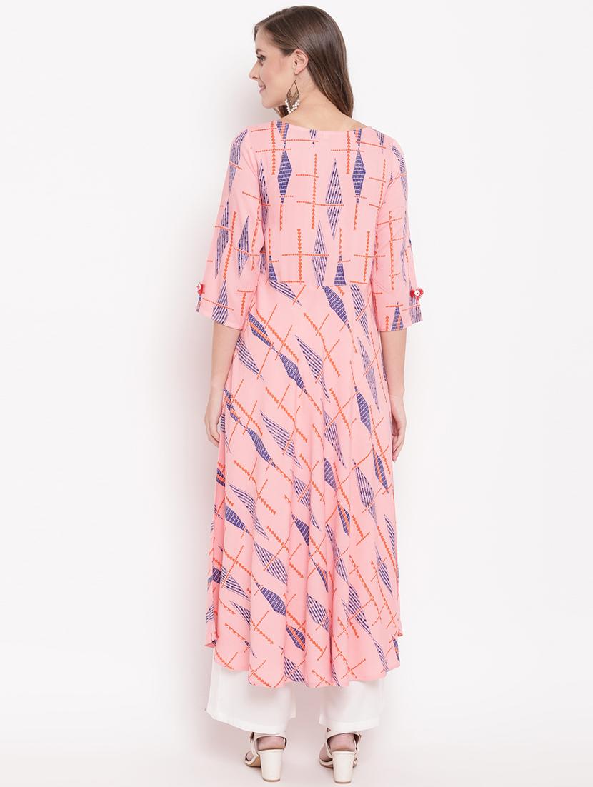 printed flared kurta - 16810426 - Zoom Image - 3