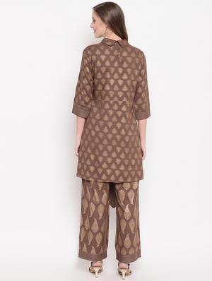 printed kurta palazzo set - 16810433 - Standard Image - 3
