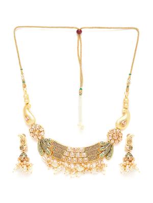 gold metal choker necklace - 16811653 - Standard Image - 3