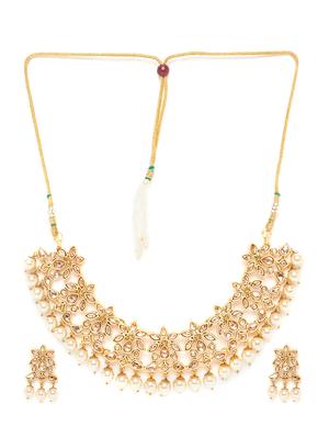 gold metal choker necklace - 16811655 - Standard Image - 3