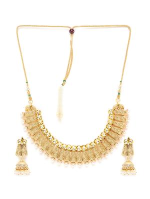 gold metal choker necklace - 16811676 - Standard Image - 3