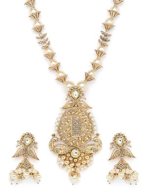 gold metal long necklace - 16811690 - Standard Image - 3