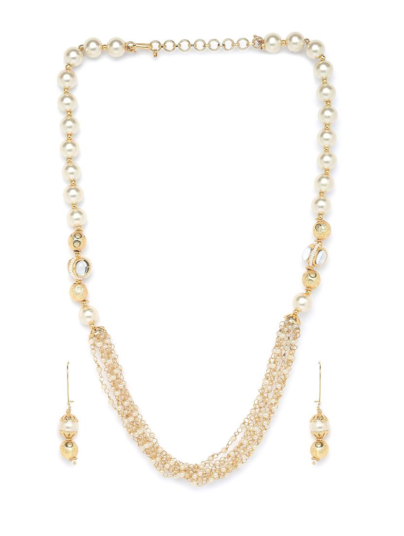 gold metal short necklace - 16811703 - Zoom Image - 3