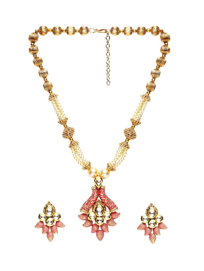 gold metal short necklace - 16811740 - Zoom Image - 3