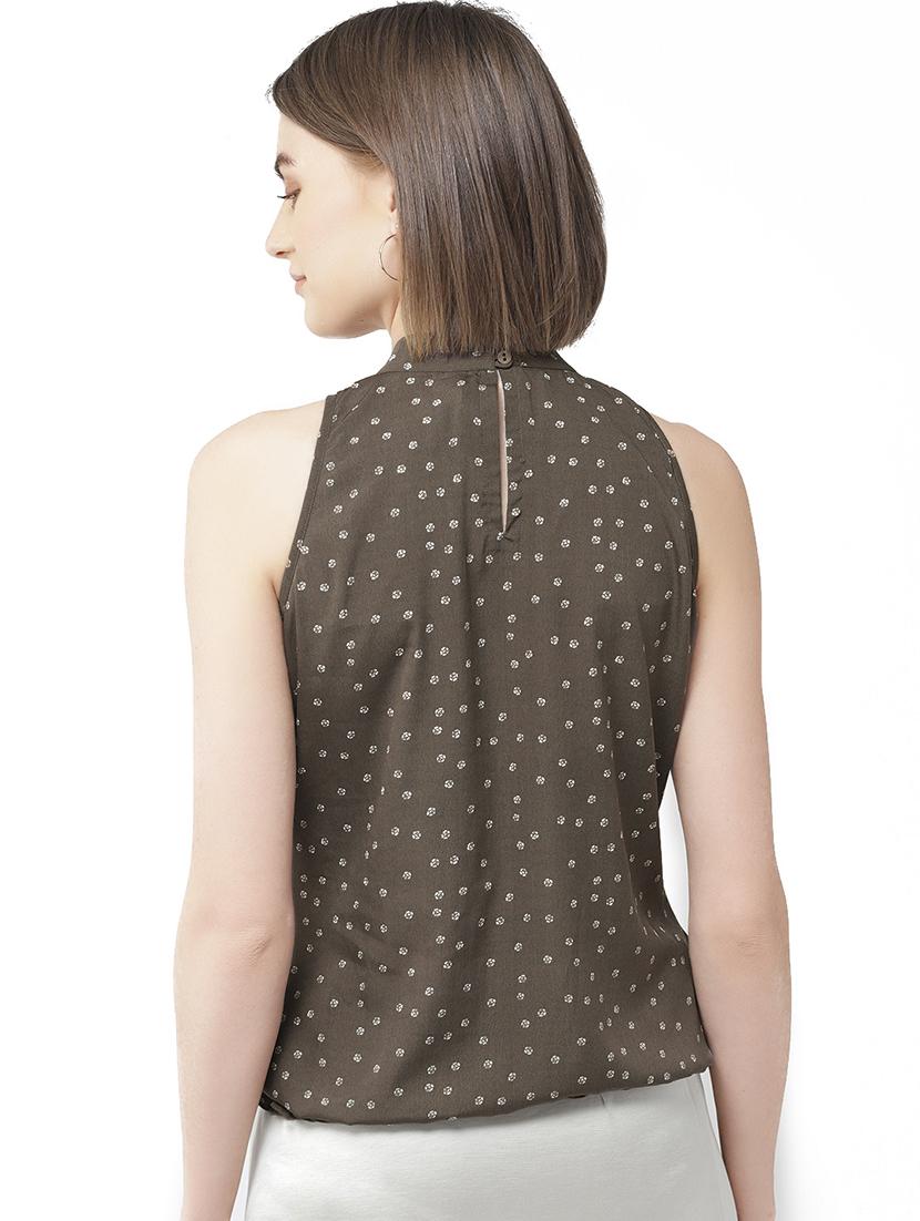 tie up neck blouson top - 16813659 - Zoom Image - 3