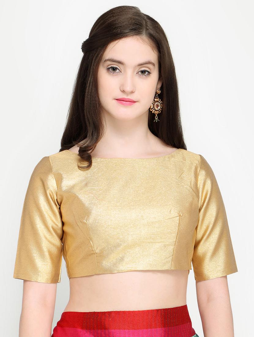 solid kanjivaram silk saree with blouse - 16814279 - Zoom Image - 3