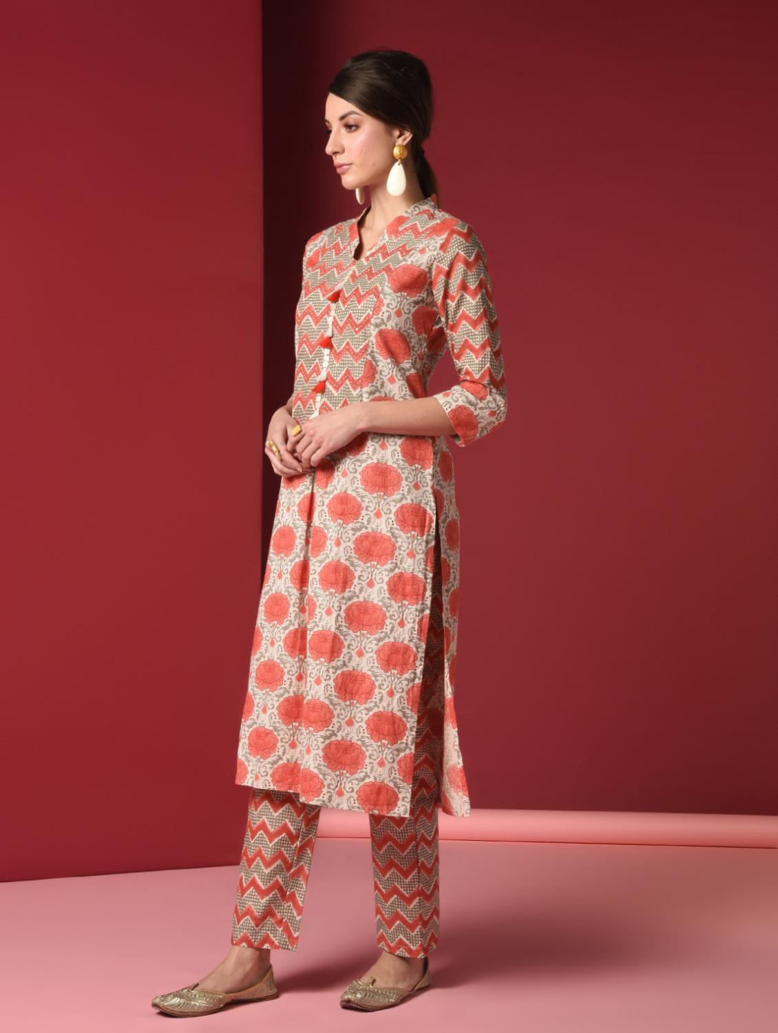 printed kurta pant set - 16816492 - Zoom Image - 3