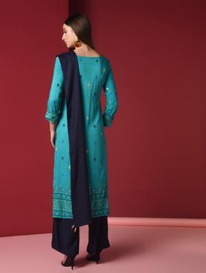 ikat print kurta palazzo set - 16816495 - Standard Image - 3