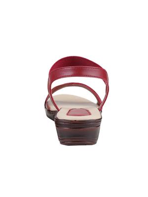 maroon back strap wedges - 16818238 - Standard Image - 3