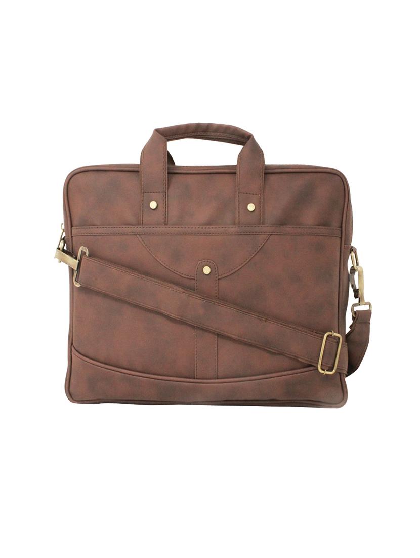 brown leatherette laptopbag with watch - 16818771 - Zoom Image - 3