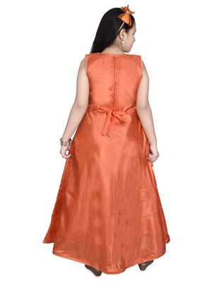 orange silk blend party gown - 16822868 - Standard Image - 3