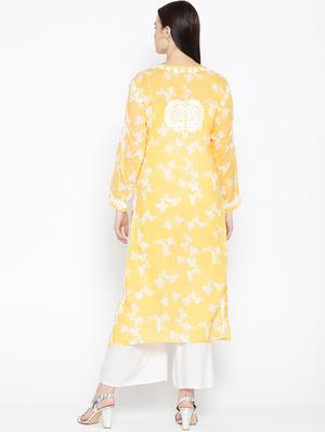embroidered straight kurta - 16823208 - Standard Image - 3