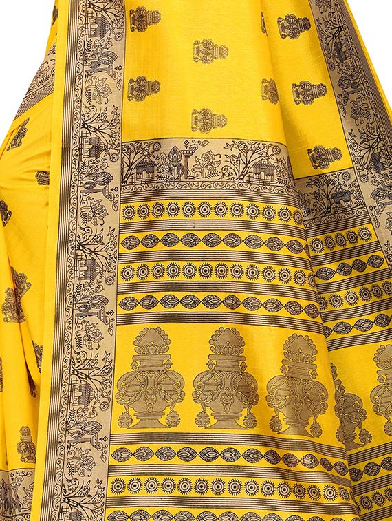 printed mysore silk saree with blouse - 16823583 - Zoom Image - 3
