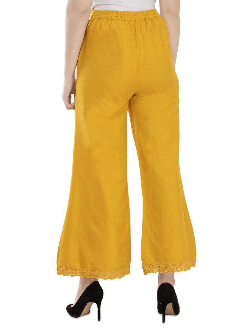 lace hem solid palazzo - 16825500 - Zoom Image - 3