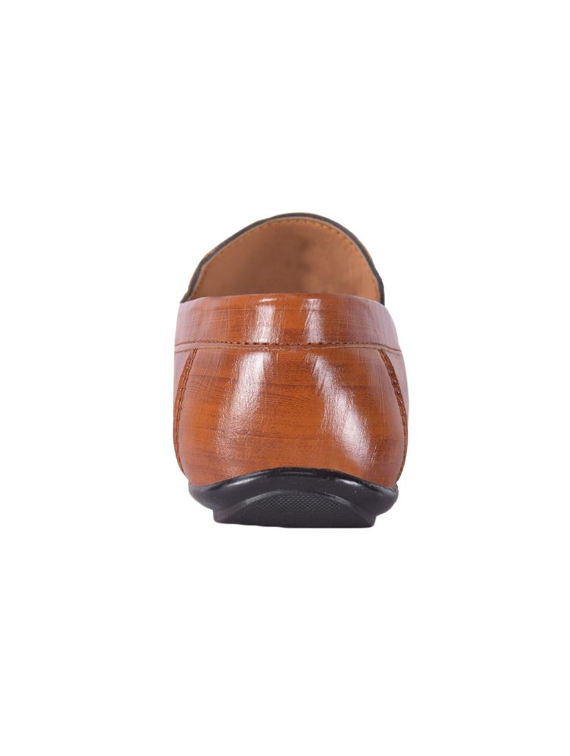 tan leatherette slip on loafers - 16826353 - Zoom Image - 3