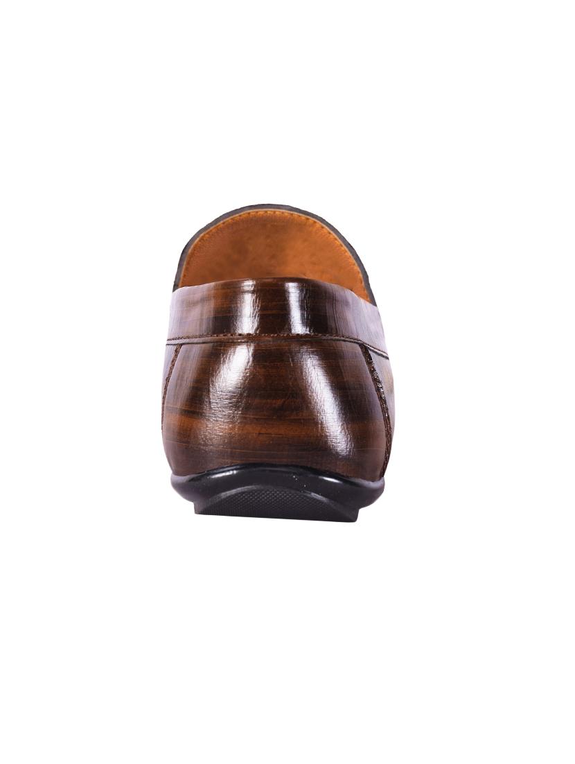 brown leatherette slip on loafers - 16826354 - Zoom Image - 3