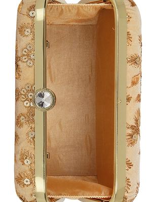 gold velvet box clutch - 16828259 - Standard Image - 3