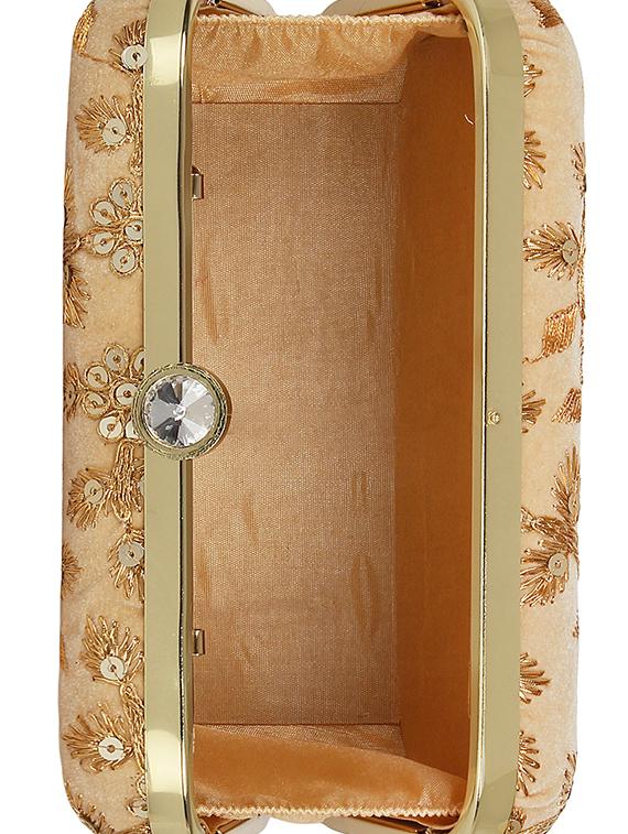 gold velvet box clutch - 16828259 - Zoom Image - 3