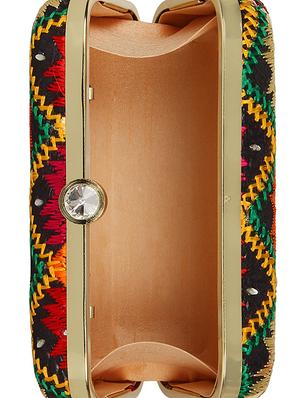 black cotton box clutch - 16828266 - Standard Image - 3
