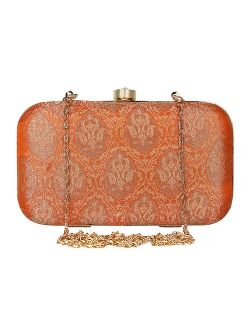 orange silk box clutch - 16828269 - Standard Image - 1