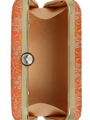 orange silk box clutch - 16828269 - Standard Image - 3