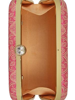 pink silk box clutch - 16828271 - Standard Image - 3
