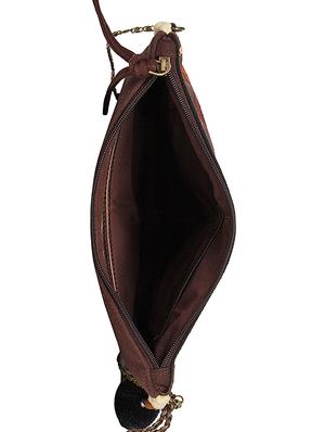 brown canvas regular sling bag - 16828291 - Standard Image - 3