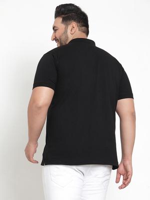 black solid polo t-shirt - 16828863 - Standard Image - 3