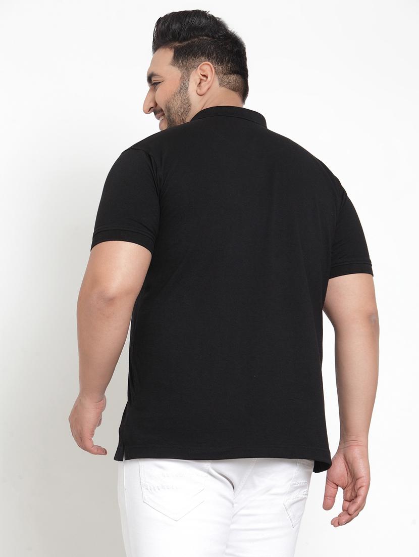black solid polo t-shirt - 16828863 - Zoom Image - 3