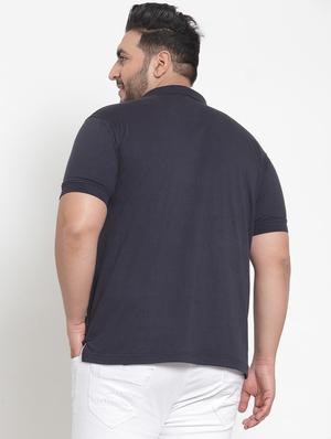 navy blue solid polo t-shirt - 16828865 - Standard Image - 3