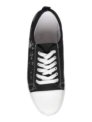 black canvas lace up sneakers - 16829494 - Standard Image - 3