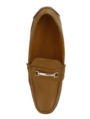 tan leatherette slip on loafers - 16829505 - Standard Image - 3