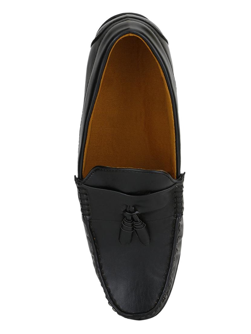 black leatherette slip on loafers - 16829509 - Zoom Image - 3