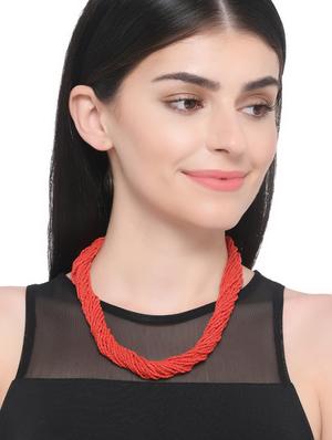 red metal long necklace - 16829896 - Standard Image - 3