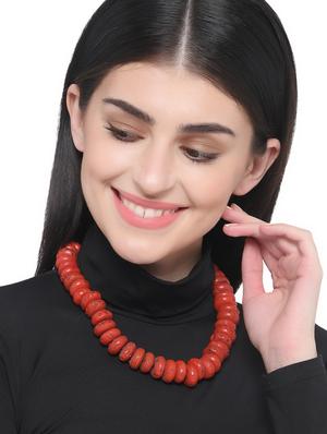 red metal short necklace - 16829900 - Standard Image - 3