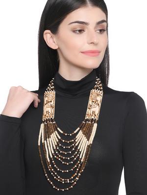 multi colored metal long necklace - 16829918 - Standard Image - 3