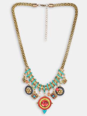 multi colored metal chain necklace - 16830765 - Standard Image - 3