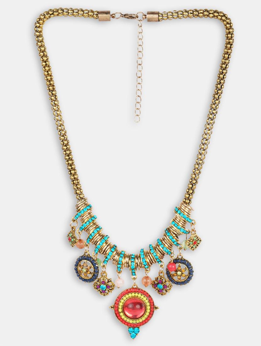 multi colored metal chain necklace - 16830765 - Zoom Image - 3