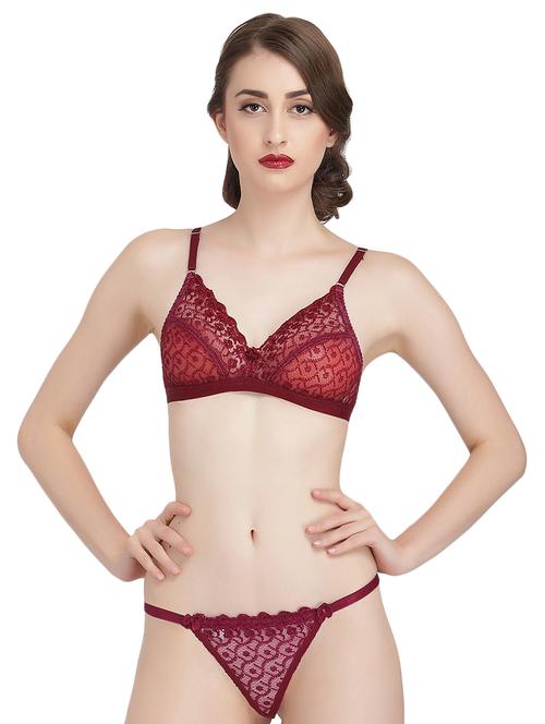 bow patch laced bra & panty set - 16830825 - Very Small Image - 1