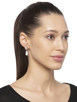 white metal drop earring - 16831226 - Standard Image - 3