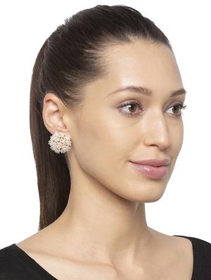 white metal studs earring - 16831341 - Standard Image - 3
