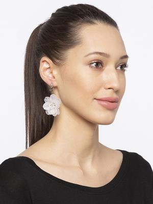 silver metal drop earring - 16831426 - Standard Image - 3