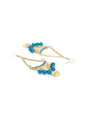 blue metal drop earring - 16831792 - Standard Image - 3