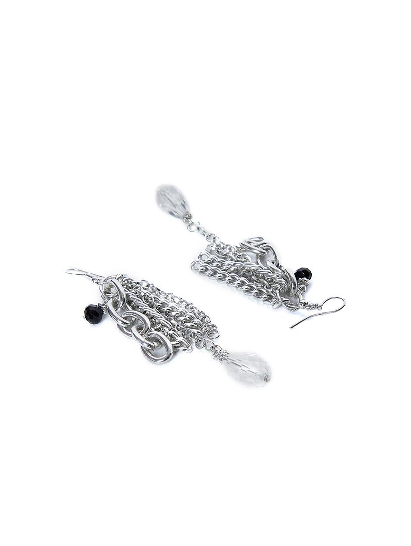 silver metal drop earring - 16831794 - Zoom Image - 3