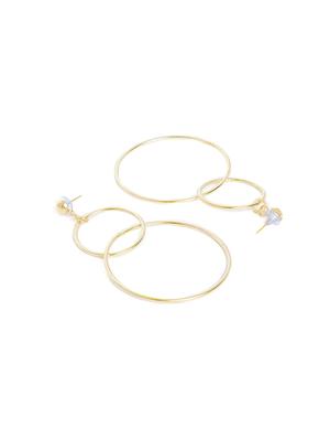gold metal drop earring - 16831870 - Standard Image - 3