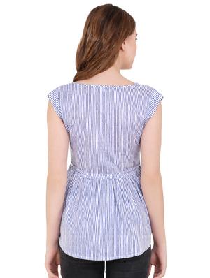drawstring waist striped top - 16833721 - Standard Image - 3
