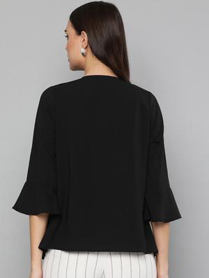 flute sleeves waterfall neck shrug - 16834536 - Standard Image - 3