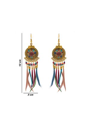 multi colored metal drop earring - 16834726 - Standard Image - 3