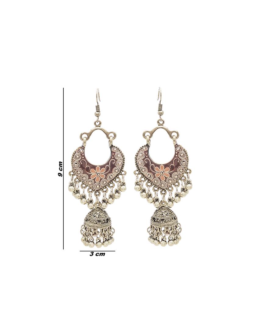 silver metal chandballi earring - 16834776 - Zoom Image - 3